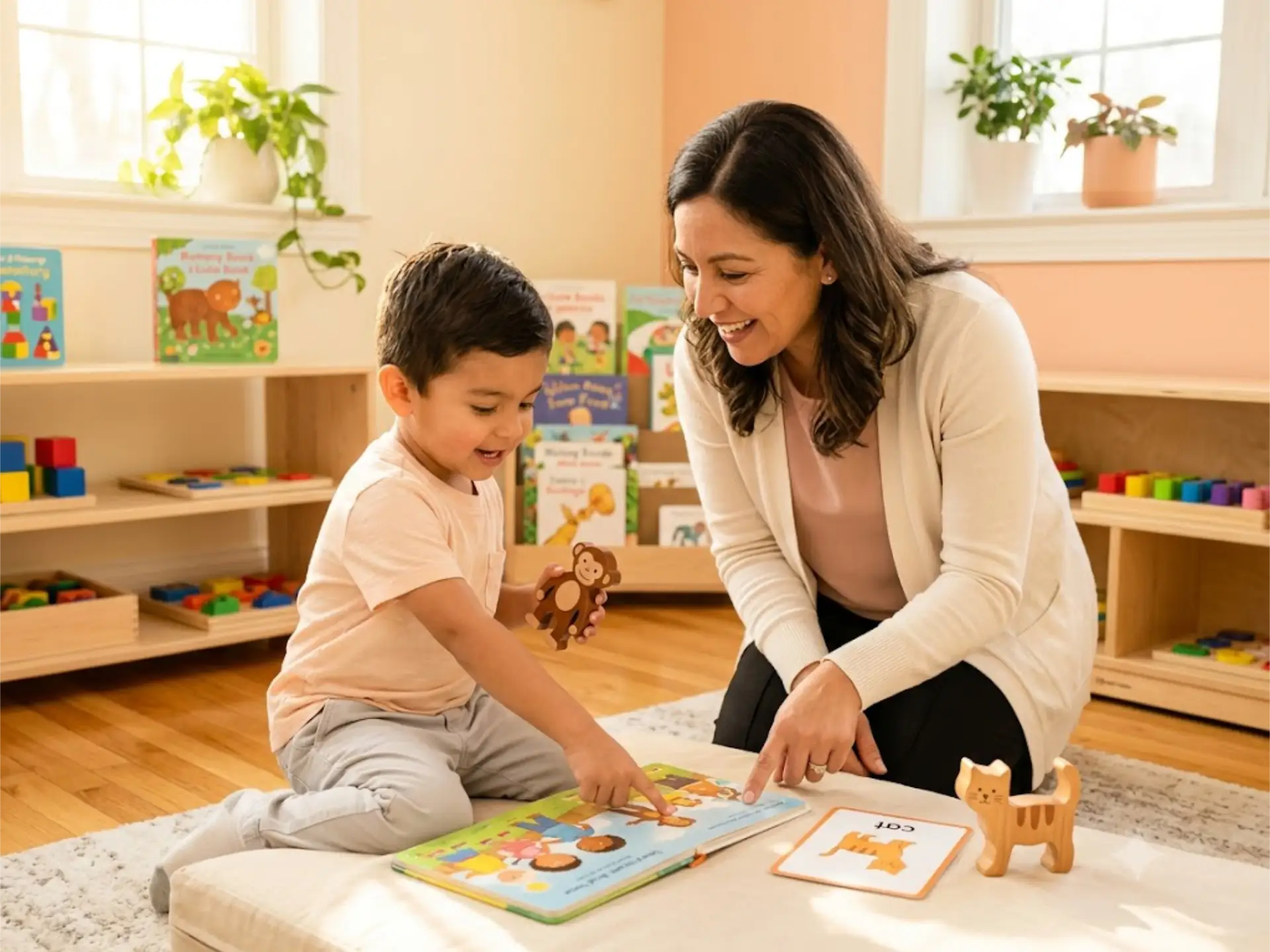 CCDB Behavioral Language Acquisition Model (BLAM®) - mother talking with her 5-year-old son